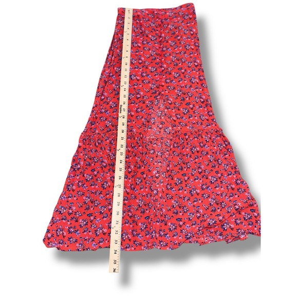 Band of Gypsies Floral Boho Maxi Festival Skirt Slit & Button Front Size XS - Picture 2 of 6